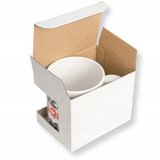 Kartonik pudełko na kubek 330ml Białe z okienkiem